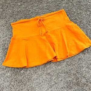 Vintage 00 Big Flirt Orange Ruffle Skirt Drawstring y2k 100% Cotton Women Large